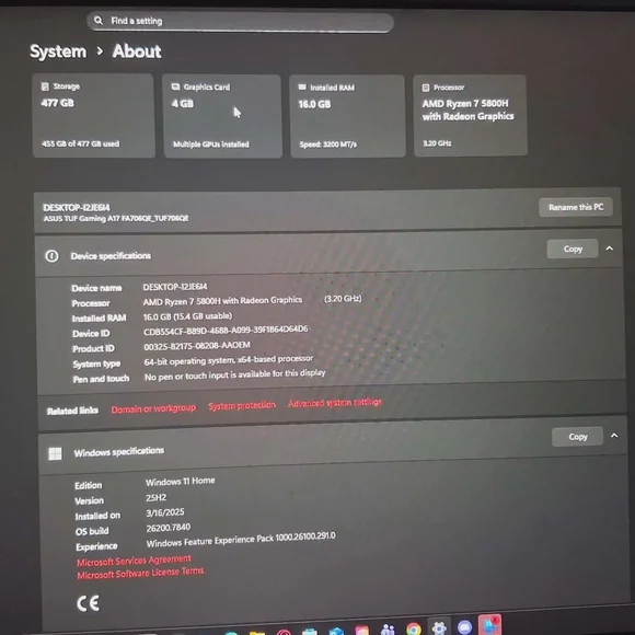 Asus TUF A17 Gaming Laptop